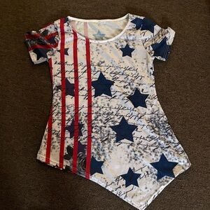 Patriotic Star Print Kids Shirt